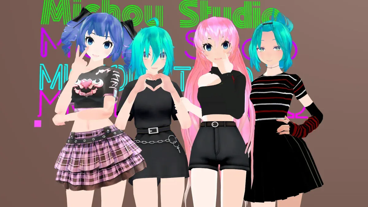 Mesdemoiselles MmdFr, MMD MikuMikuDance Tda 3D modelss