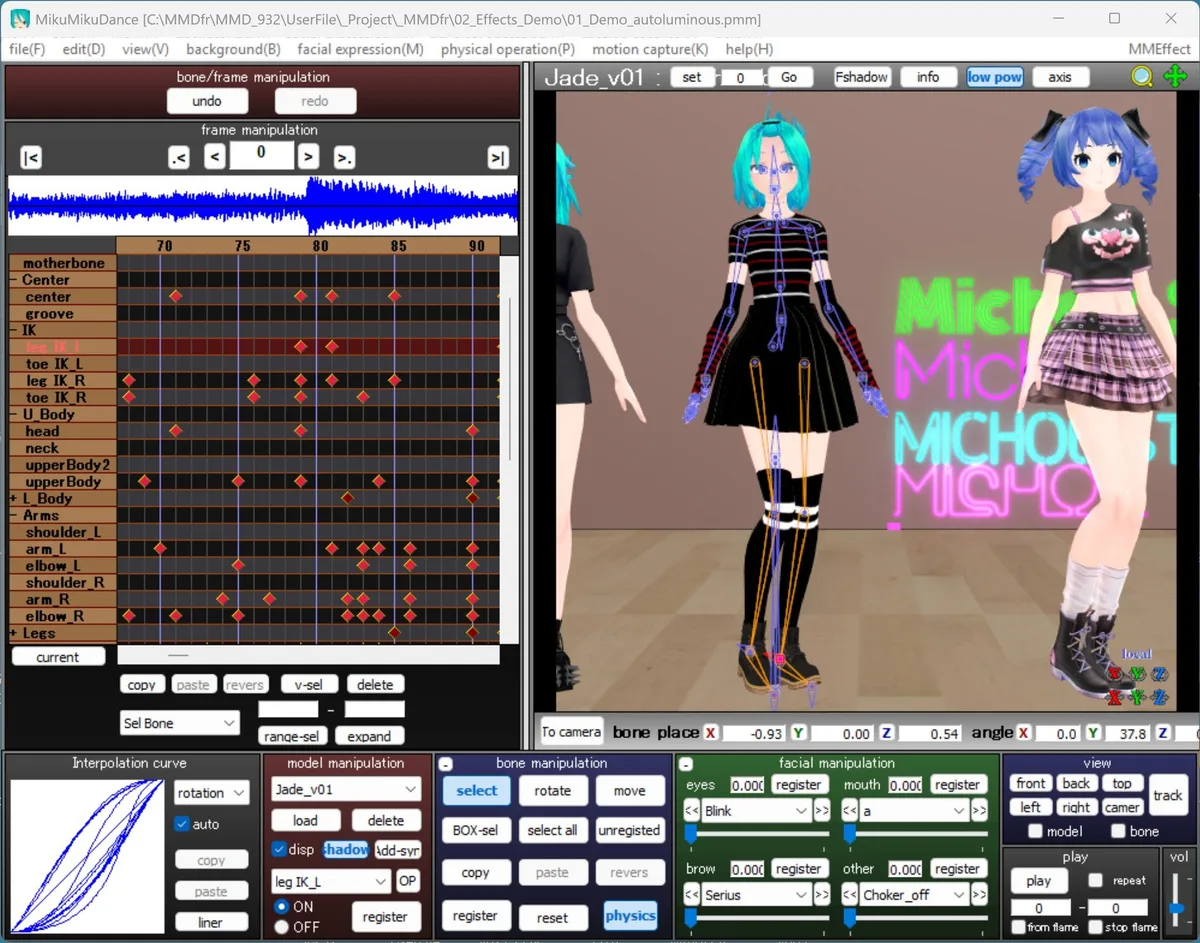MikuMikuDance MMD 3D animation tool, Image by MmdFr.fr