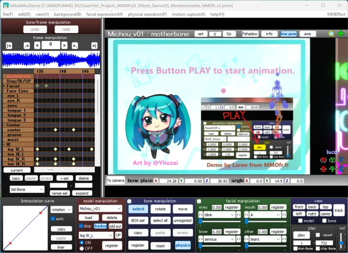 MikuMikuDance MMD installed with MmdStart from MmdFr.fr